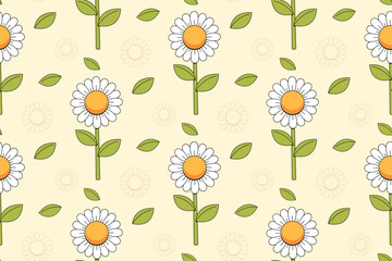 Cute Daisy Seamless Pattern