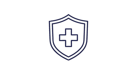Obraz premium Health Shield Icon Represents Medical Protection and Safety.