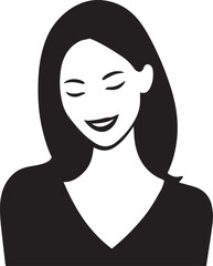Elegant woman portrait in black and white illustration