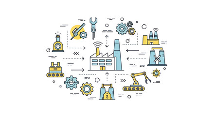 Industrial Automation and Smart Factory Concept.