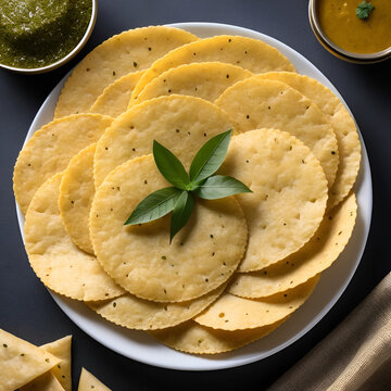 indian snack jeera papad or fryums