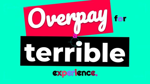 Colorful animated text reveals a motivation quote about avoiding terrible experiences
