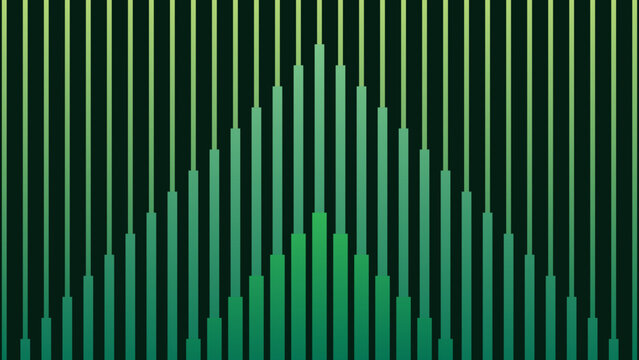 A 3d abstract green vector background featuring a business growth bar chart and finance data lines for a modern success concept illustration backdrop