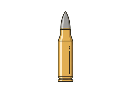 Precise Ammunition Component Isolated on White Background For Conceptual Purposes Stock Illustration Close Up Centered Object
