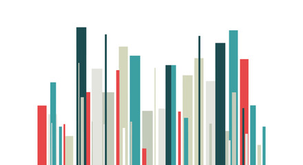 Abstract background with vertical lines of different heights and colors creating a dynamic geometric pattern design.