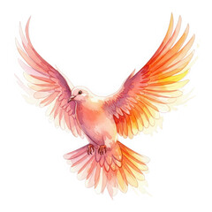 Fototapeta premium 3d dove of peace with spread wings isolated on transparent background