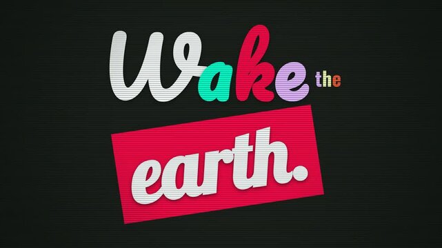 Colorful wake motivation quote graphic with retrolined background Positive visual for lifestyle content