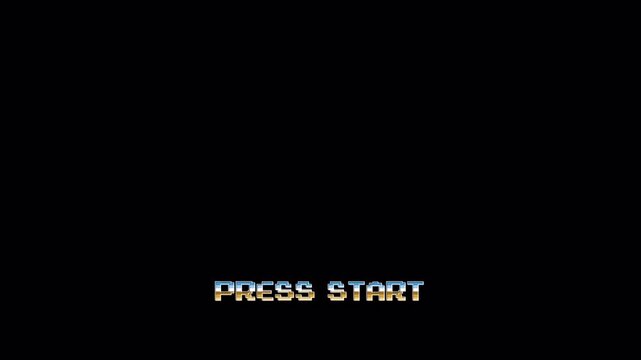 Text "Press Start" pixel art For use in alpha video design, .pixel art .8 bit game.retro game.	