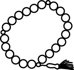 Obraz premium White and black prayer beads tasbih isolated on transparent background