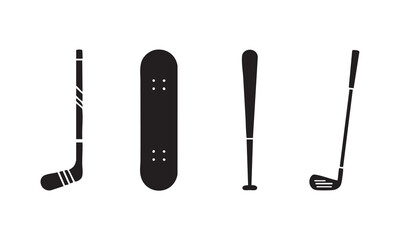 Sports gear set with hockey skateboard baseball and golf  © Nilmini