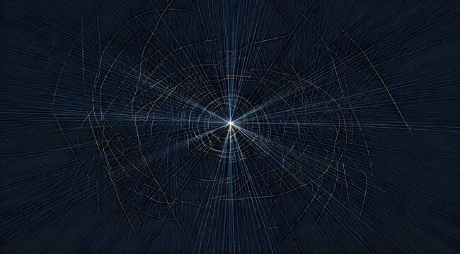 A bright, radiant light source bursts from a dark, abstract pattern