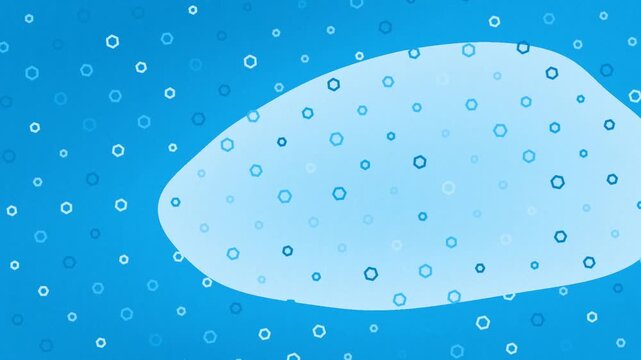 Small Blue Hexagonal Elements Gently Drifting on a Smooth Gradient Background