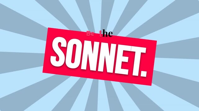 Animated graphic with Be the SONNET motivation quote on a radial background ideal for business concepts