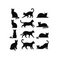 Simple black silhouette of a classic evergreen coniferous tree on white © Mohasana