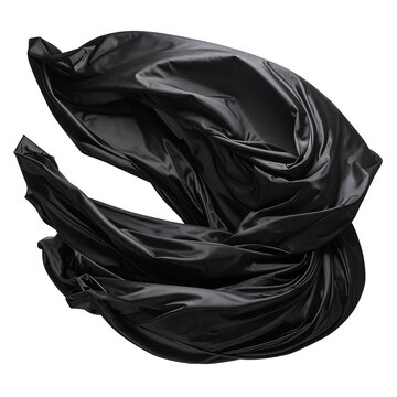 A twisted black fabric with shiny surface