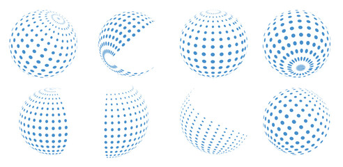  collection of globe icon dots circle 