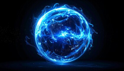 Obraz premium A glowing blue orb with swirling energy