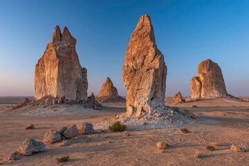 Shimmering Transparent Rocks in Desert at Sunset with Psychic Energy