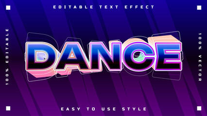 Dynamic Dance Theme Text Effect with Modern Glitch Style and Vibrant Gradient Colors, Perfect for Music and Event Designs