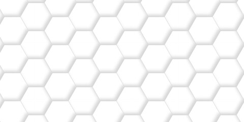 Fototapeta premium White abstract hexagonal paper background. Luxury White grid Pattern. Futuristic emboss honeycomb mosaic white background. geometric mesh cell texture. modern futuristic wallpaper.