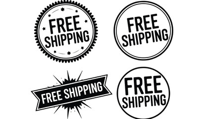 Fototapeta premium Free shipping labels on a colorful geometric background
