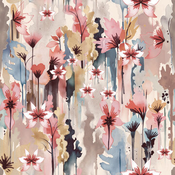 cherry blossom background seamless mix with brush for wallaper