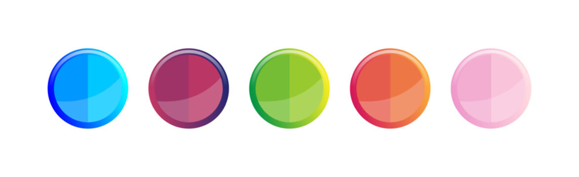 a collection of circle vector designs with different gradients from each other. circle shape with blue, purple, green, orange and pink gradients