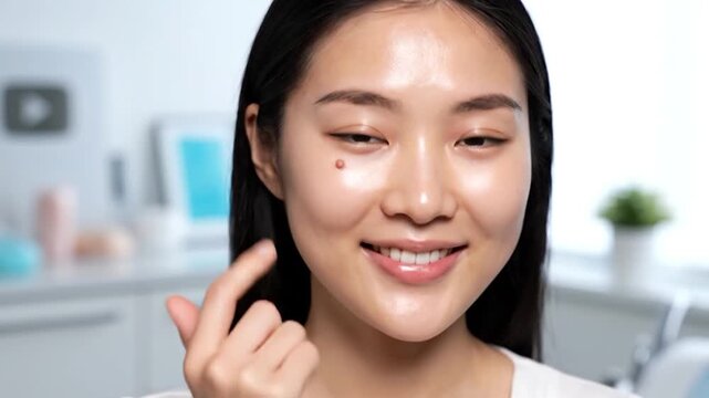 Woman applying cream under eye