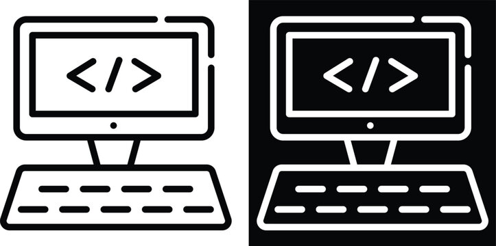 code Two-tone version in black and white background