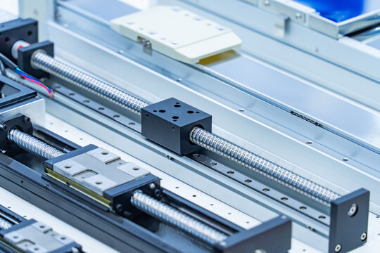 lead screw parts of the CNC machine. The hi-precision part of CNC machine manufacturing process.