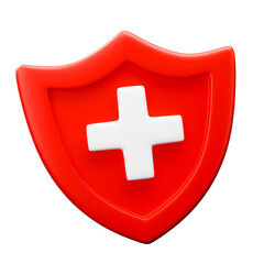 Obraz premium 3D Medical Shield Symbol medical icon for healthcare presentation and hospital content symbol isolated for health industry use content element design