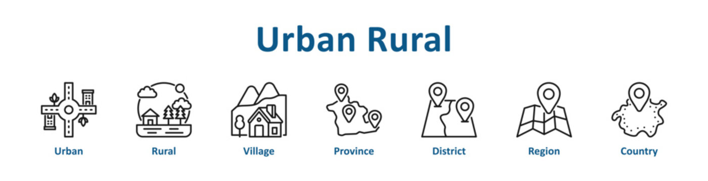 -Urban Rural icon banner and collection