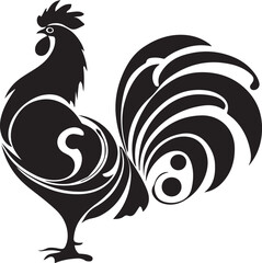 Rooster silhouette logo, flat chicken cock vector for agriculture vintage Rooster isolated on white background © Irfan Vector 