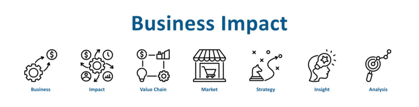 Business Impact icon banner and collection