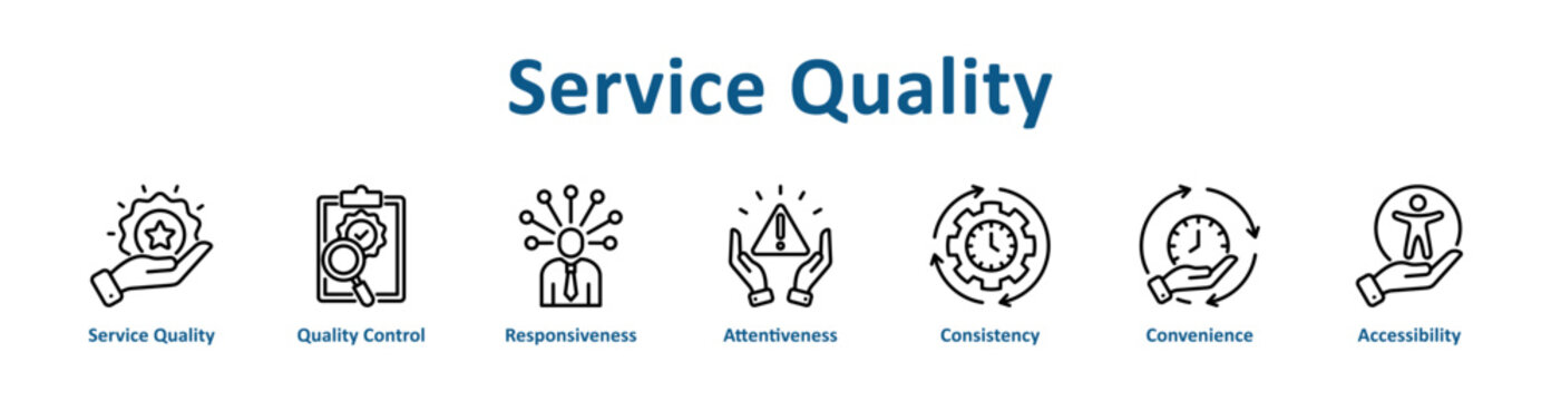 Service Quality icon banner and collection