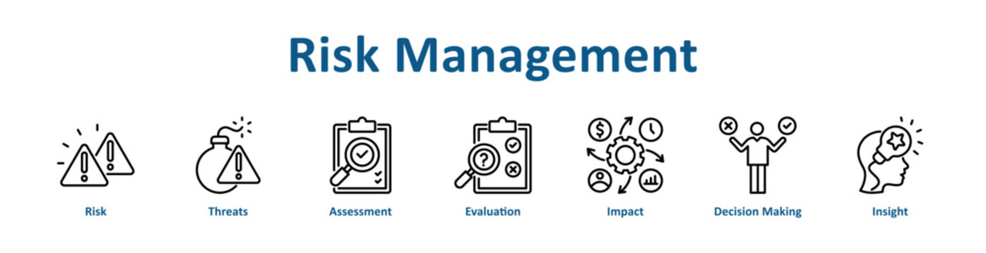 Risk Management icon banner and collection