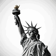 Obraz premium Statue of Liberty Low Poly Art, Iconic American Symbol, New York City Landmark