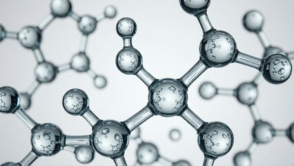 Obraz premium Abstract 3D silver molecular structure on white background