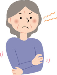 イライラしているシニア女性