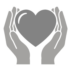 Obraz premium Hands Holding Heart Outline UI Icon for App UI