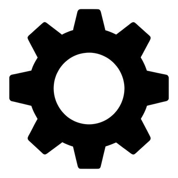 Outline Gear with Central Circle UI Icon for App UI