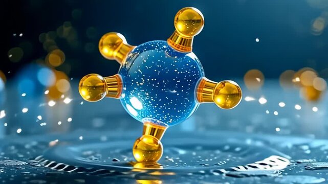 angstrom modern corpuscle pulsate indiana clear pellucid figure fill shape, shifty betwixt lively indigo and dazzling yellows, with apiece motion beget cascade riffle of glittering light,