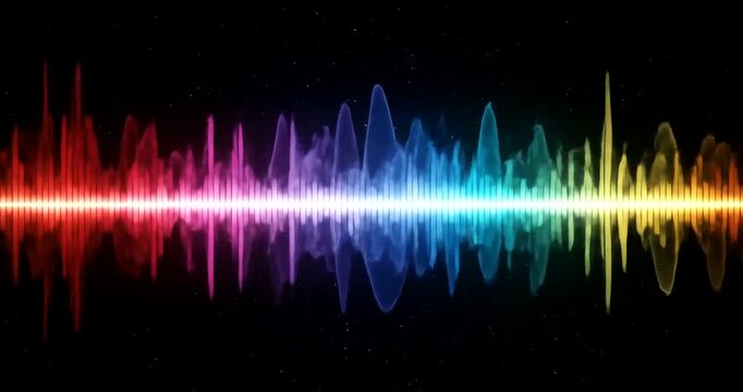 Colorful Sound Wave Visualizer - Abstract Audio Spectrum Analysis.