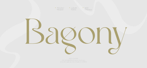 Fototapeta na wymiar Luxury elegant modern beauty logo alphabet font. Typography fashion classic letters serif italic fonts wedding vintage logos. vector illustration