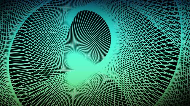 Parallel lines that dynamically warp and flow across the black background. Motion background- Digital dynamic cyber wave animation. Light curve line motion- Many illuminated line dance performances.