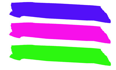 Obraz premium Vibrant Abstract Paint Swatches: Blue, Pink, Green on White Background, Creative Design Elements