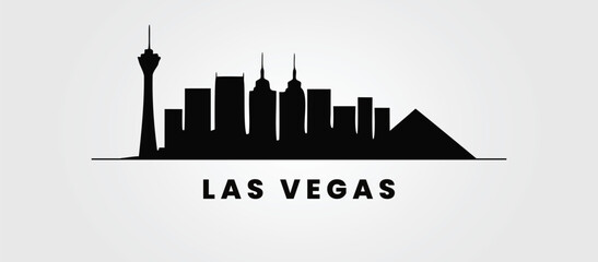 Creative Las Vegas cityscape silhouette. Vector