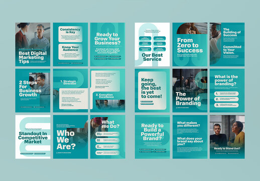 Blue And White Gradient Digital Marketing Agency Social Media Carousel