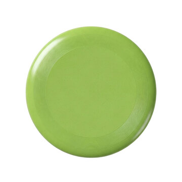 Green frisbee isolated on white background