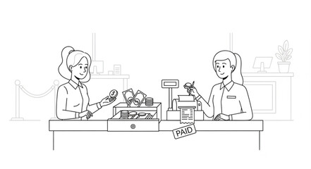 Two Women Working in Office.